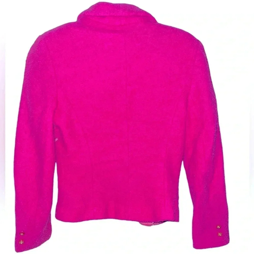 Vintage Bloomingdale’s Fuschia Suit Cropped Jacket Sz 4 - Picture 3 of 4